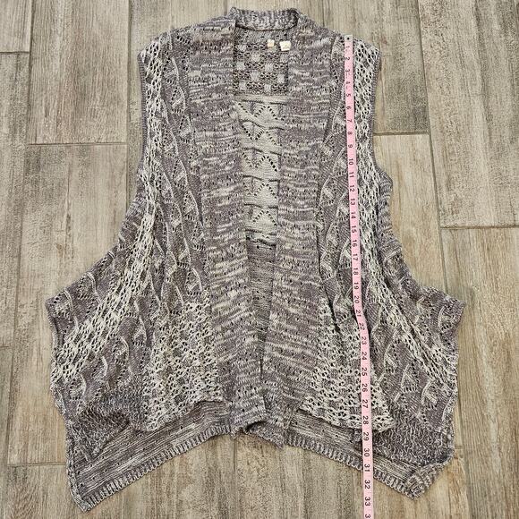 Anthropologie Moth Cardigan Women M/L Lavena Pointelle Draped Open Front Sweater - Picture 12 of 16